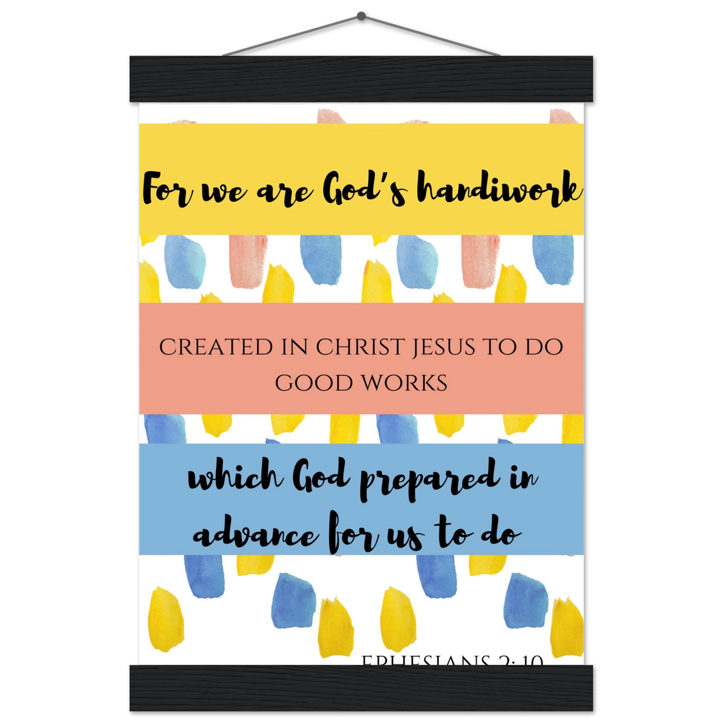 Ephesians 2:10 Bible Verse Pine hanger Wall Art Print - MountZionGifts