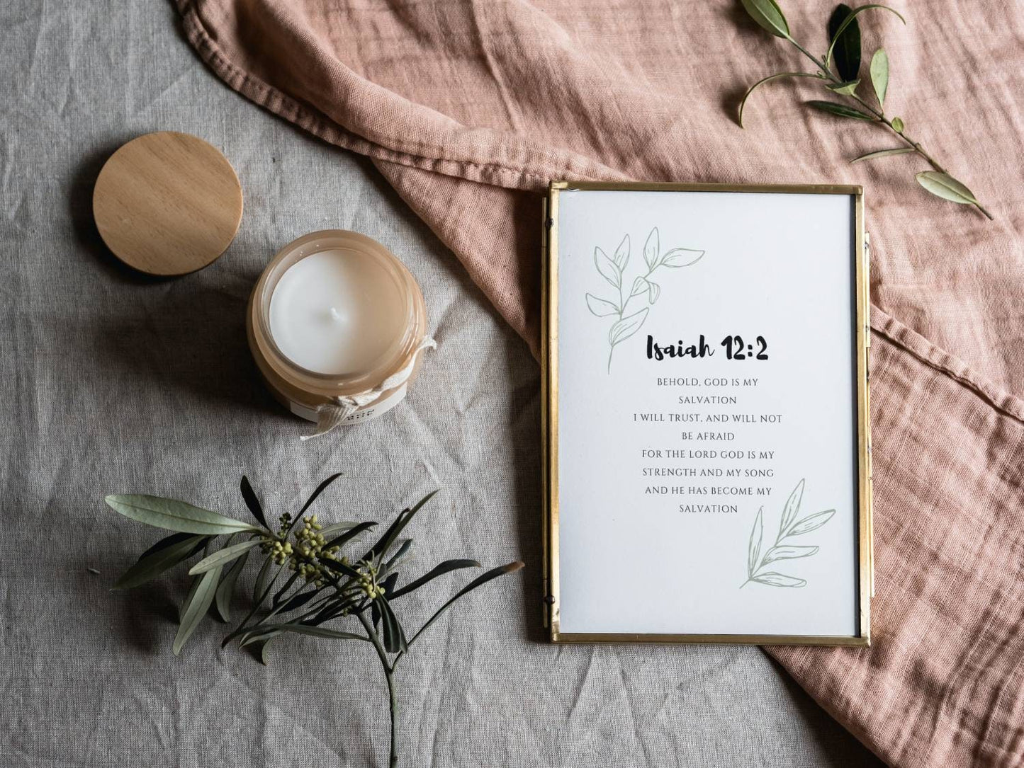 ISAIAH 12:2 Bible Verse Print | Nursery | Baptism Gift | Christian Home Decor | Scripture Printable | Wall Art | INSTANT DOWNLOAD - MountZionGifts
