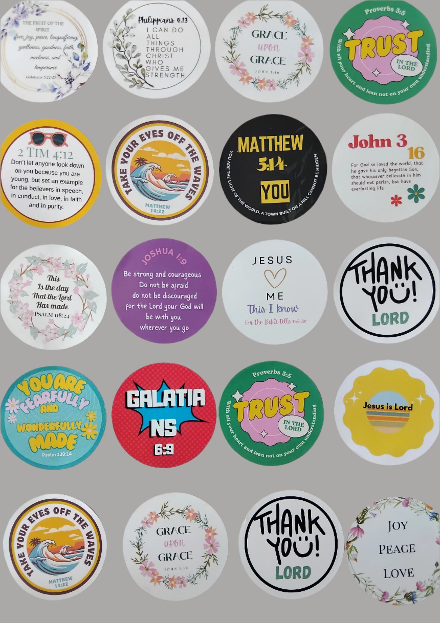 Faith-Filled Fun: 20 Bible Verse Stickers to Share