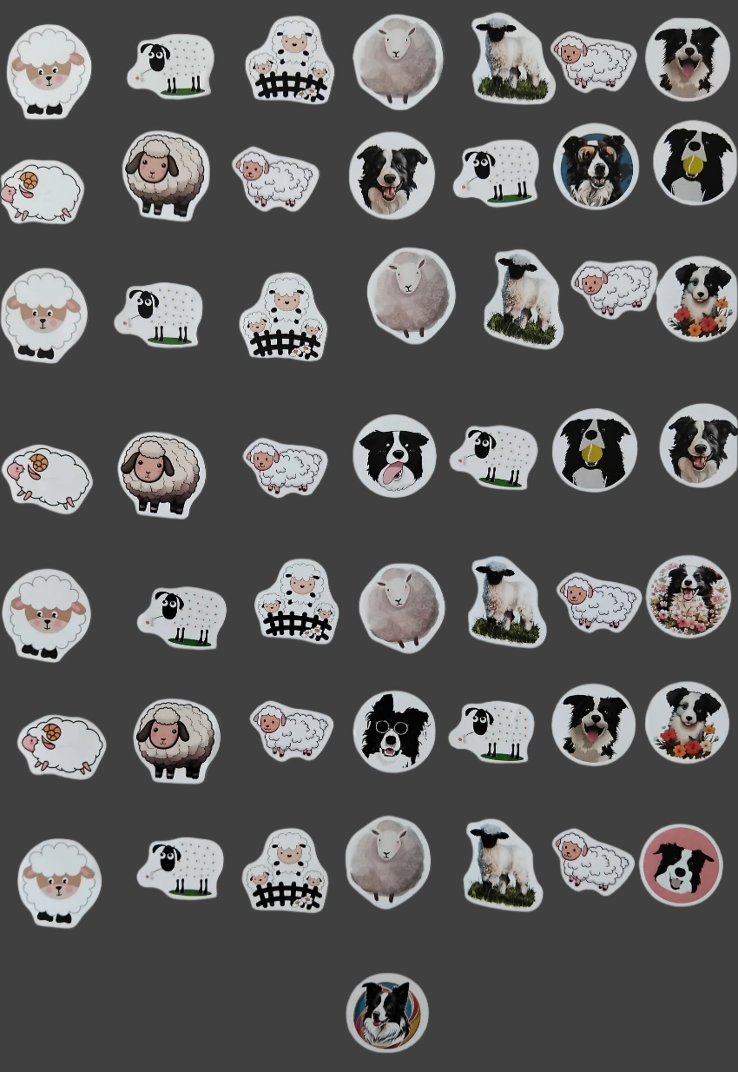 Adorable Sheep & Collie Sticker Set - 50 Fun Design