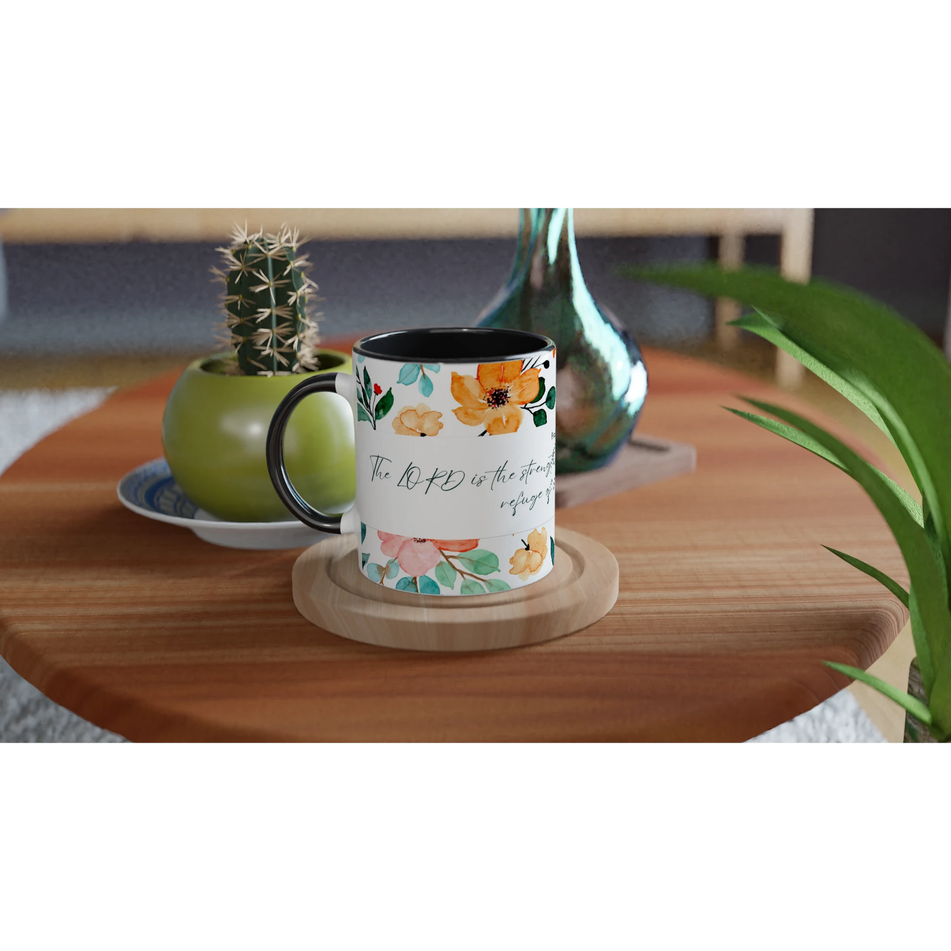 Psalm 28:8 Botanical 11oz Ceramic Mug - MountZionGifts