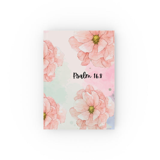 Psalm 16:8 Botanical  Hard Backed Notebook