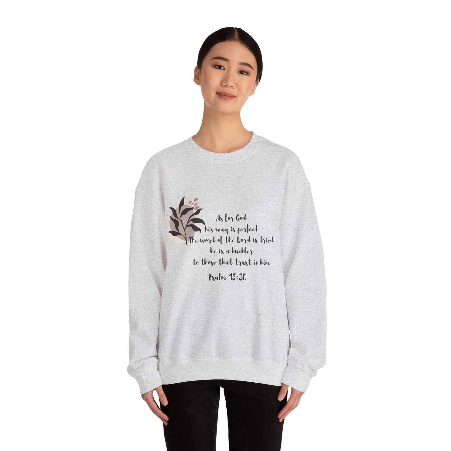 Faith-Inspired  Crewneck Sweatshirt - Psalm 18:30