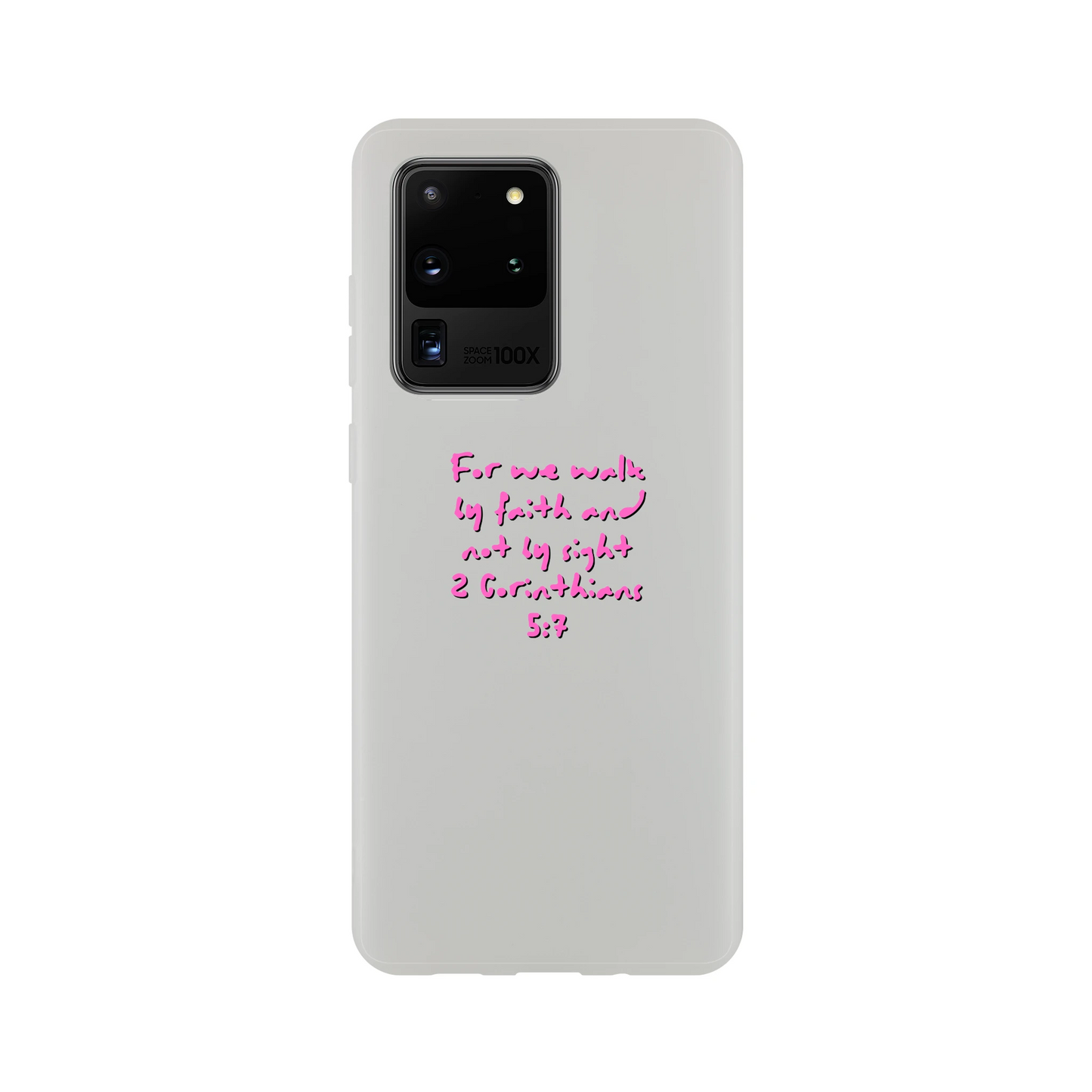 2 Corinthians 5:7 Samsung Flexi Case – Modern Transparent Design - MountZionGifts