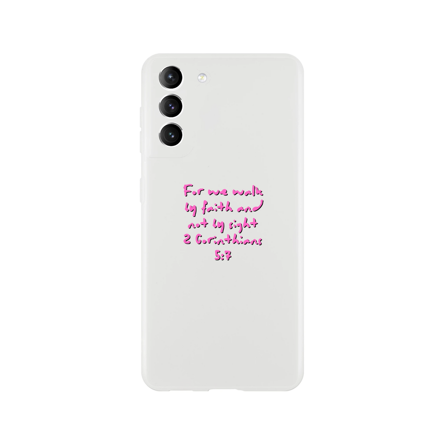2 Corinthians 5:7 Samsung Flexi Case – Modern Transparent Design - MountZionGifts