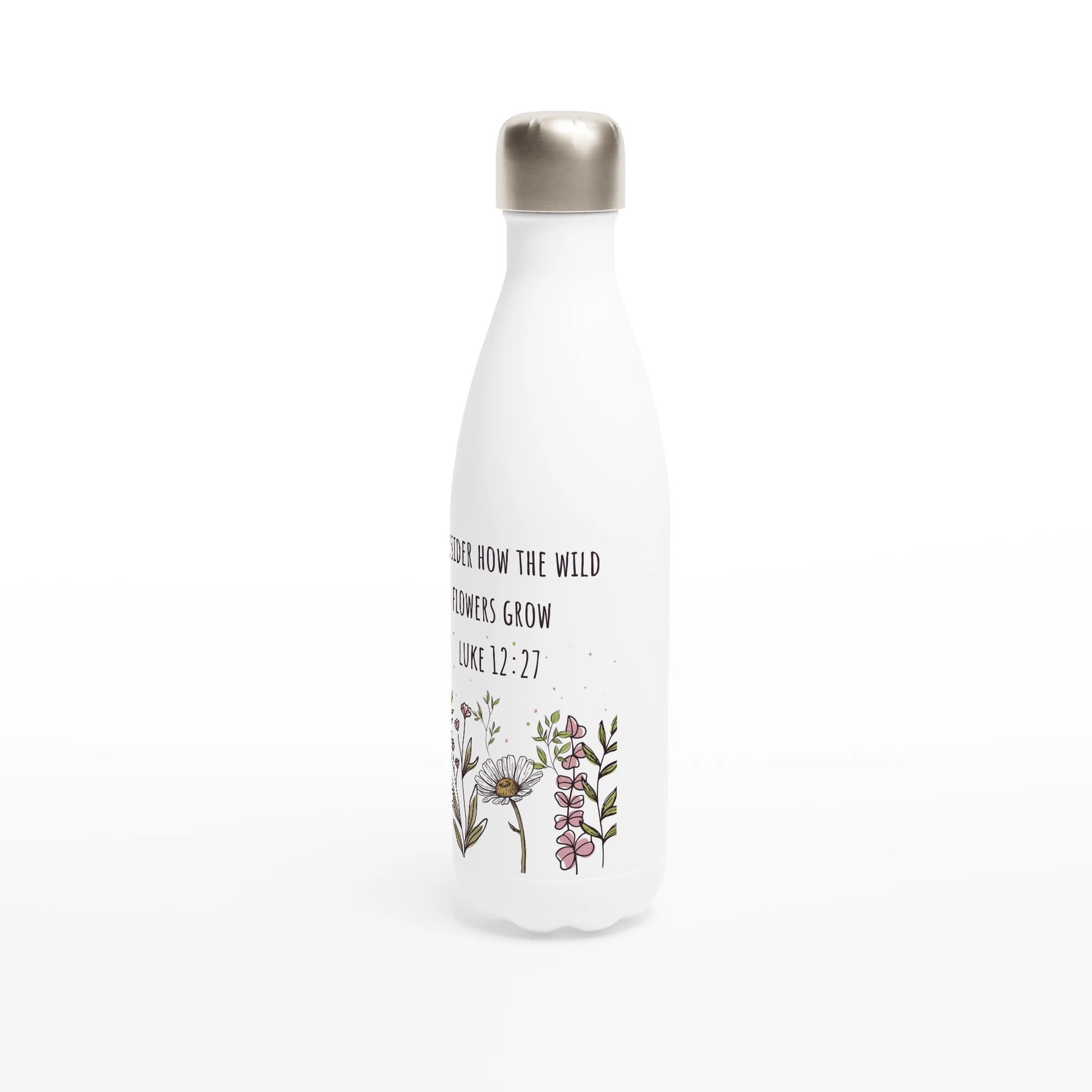 Luke 12:27 Wildflowers Water 17oz Stainless Steel Bottle - MountZionGifts
