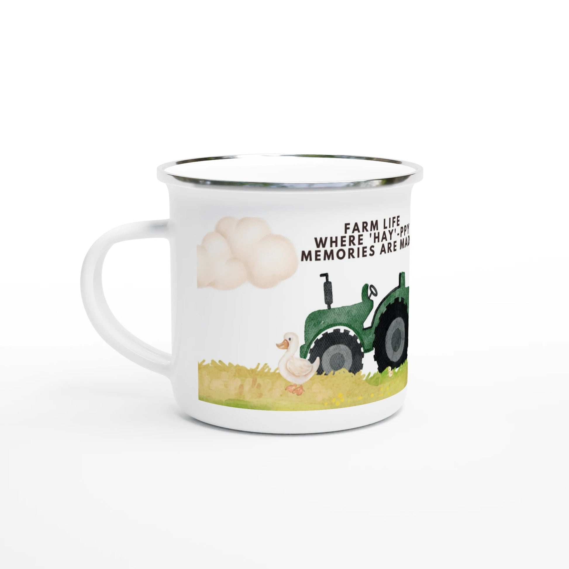 Farm Life Where Hay-ppy made 12oz Enamel mug - MountZionGifts