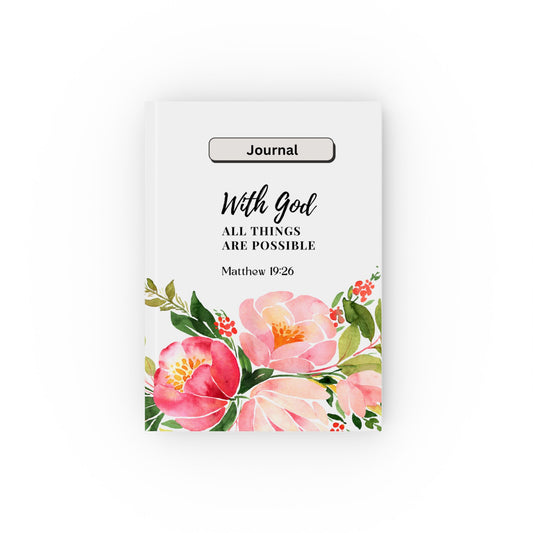 Matthew 19:26 With God All Things Are Possible Hard Backed Notebook