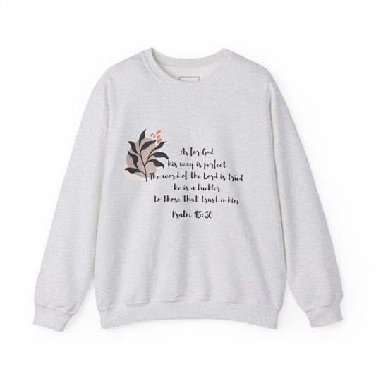 Faith-Inspired  Crewneck Sweatshirt - Psalm 18:30