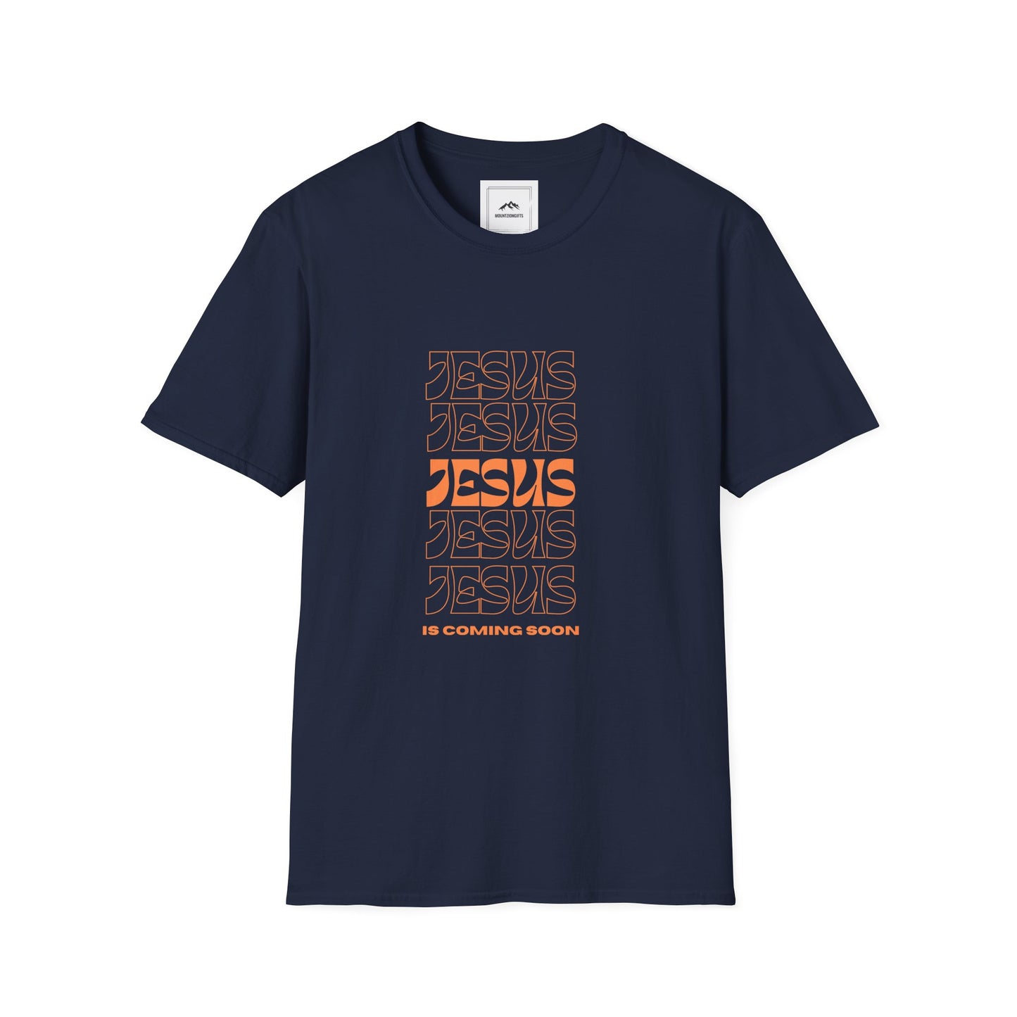 Navy Jesus Crew Neck Cotton T-Shirt - MountZionGifts