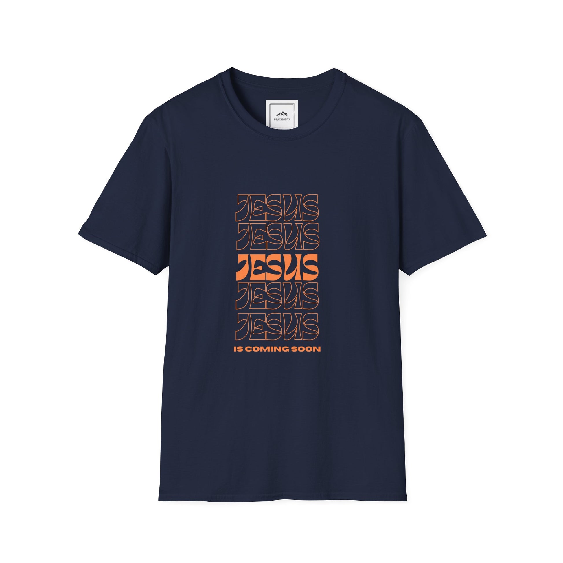 Navy Jesus Crew Neck Cotton T-Shirt - MountZionGifts