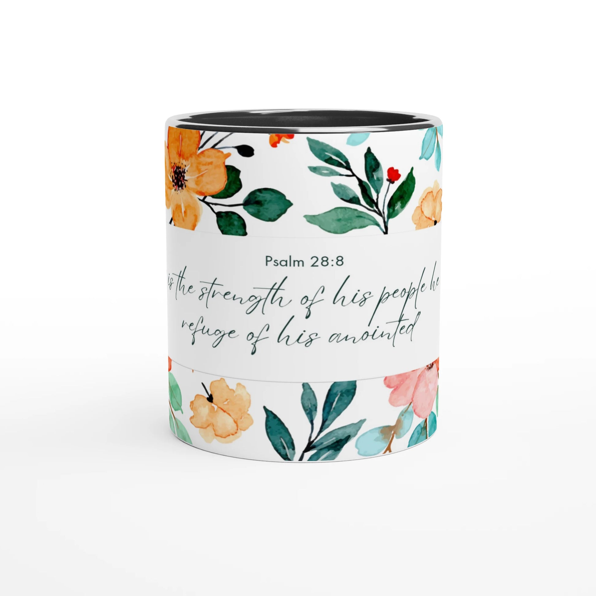Psalm 28:8 Botanical 11oz Ceramic Mug - MountZionGifts