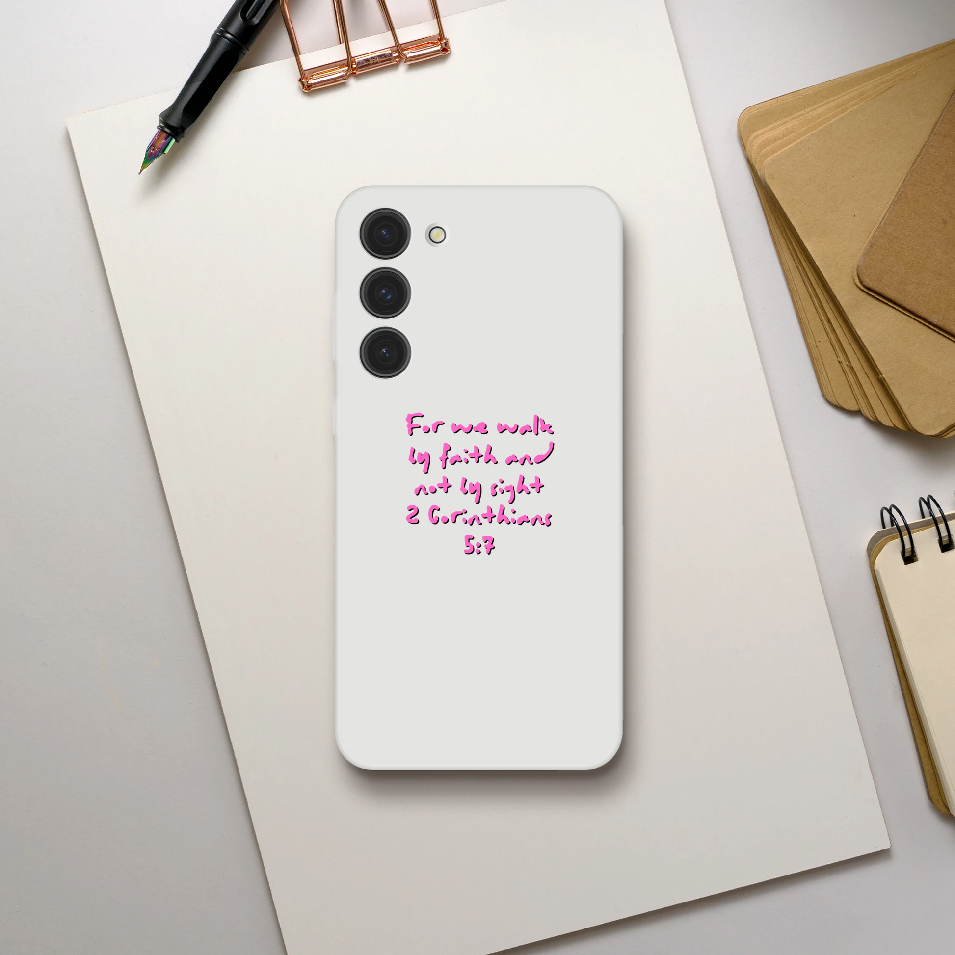 2 Corinthians 5:7 Samsung Flexi Case – Modern Transparent Design - MountZionGifts