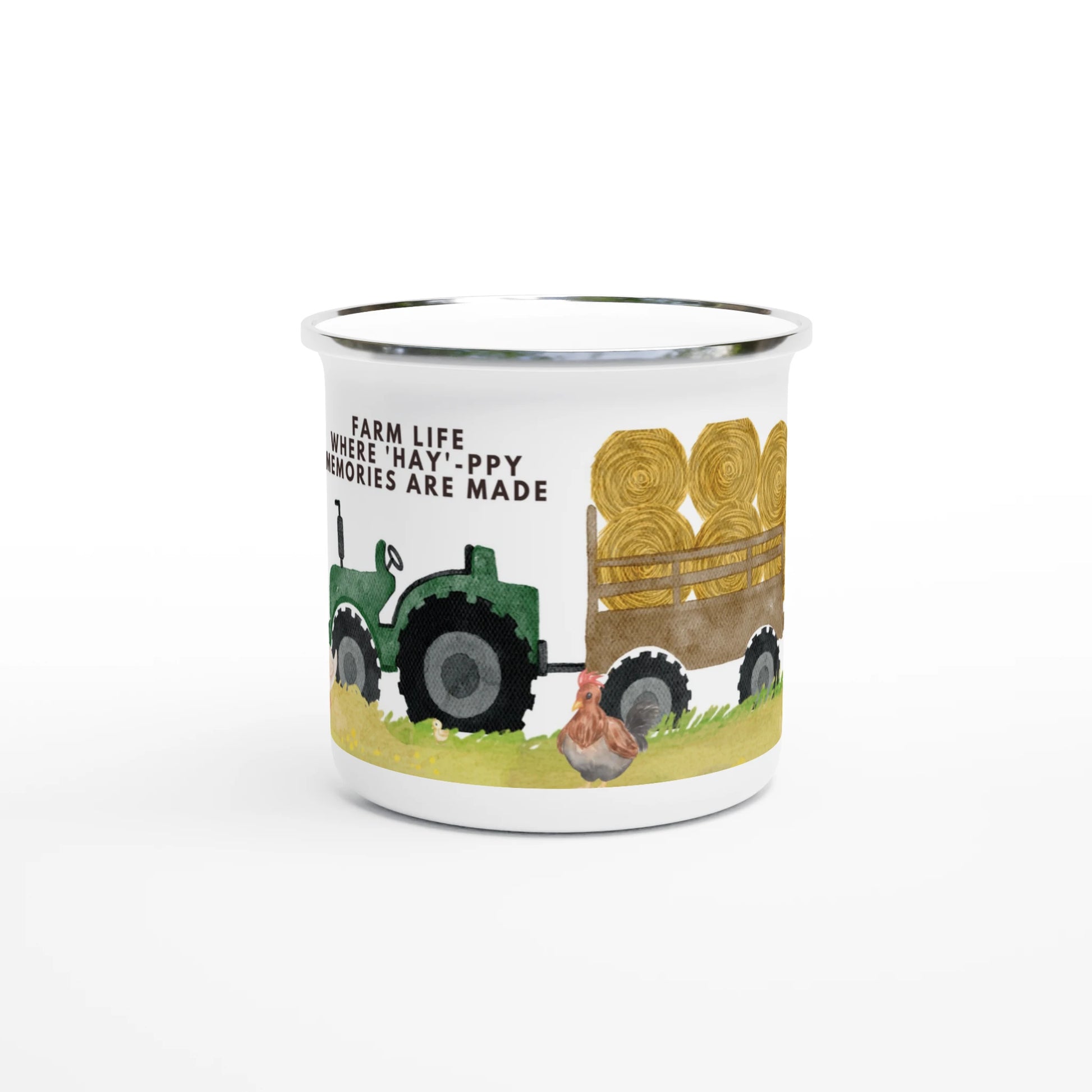 Farm Life Where Hay-ppy made 12oz Enamel mug - MountZionGifts