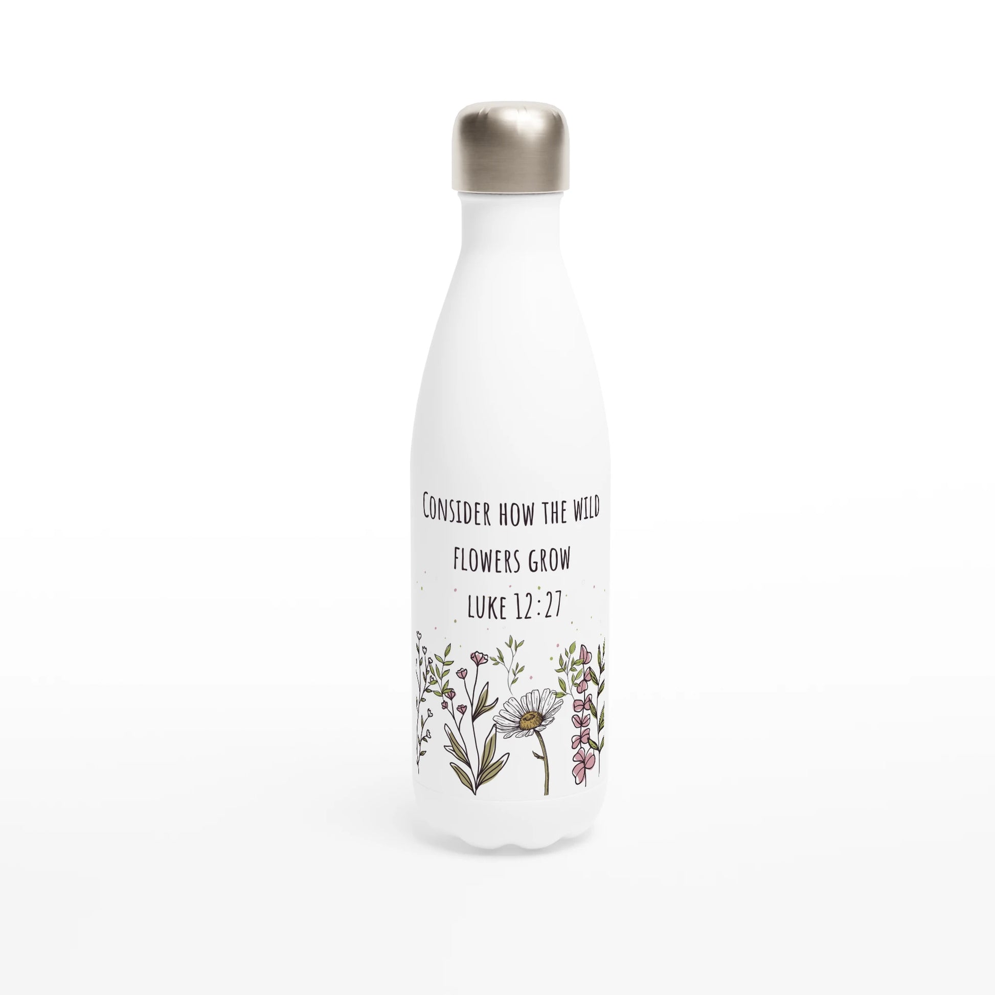 Luke 12:27 Wildflowers Water 17oz Stainless Steel Bottle - MountZionGifts