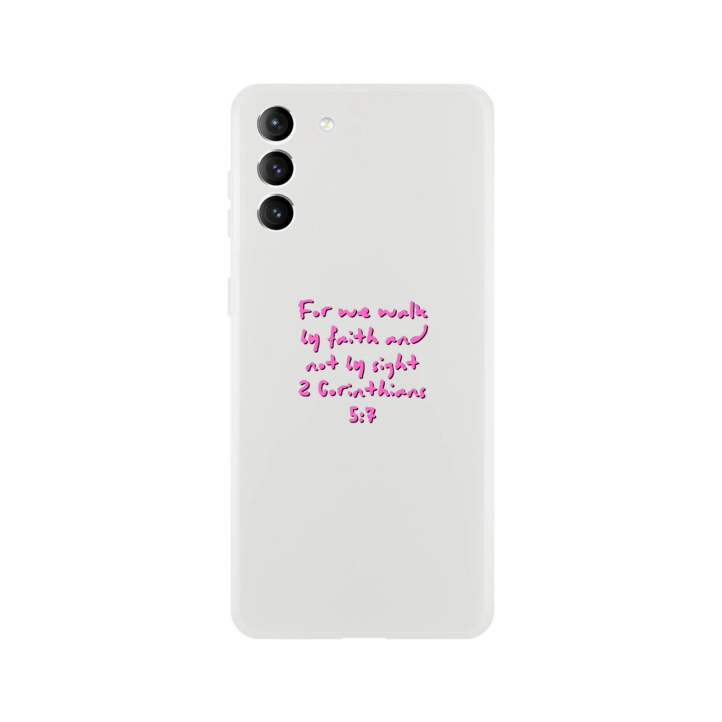 2 Corinthians 5:7 Samsung Flexi Case – Modern Transparent Design - MountZionGifts