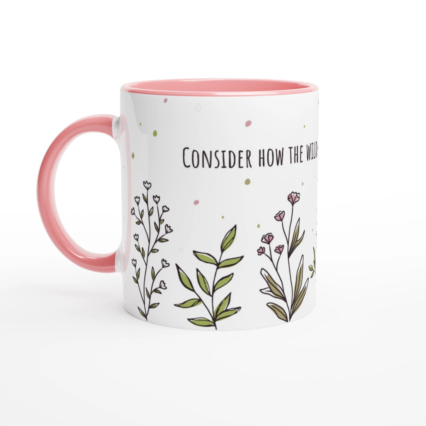 Luke 12:27 Conisider How the Wild Flowers Botanical 11oz Ceramic Mug - MountZionGifts
