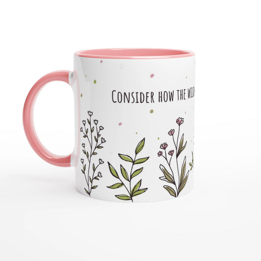 Luke 12:27 Conisider How the Wild Flowers Botanical 11oz Ceramic Mug - MountZionGifts