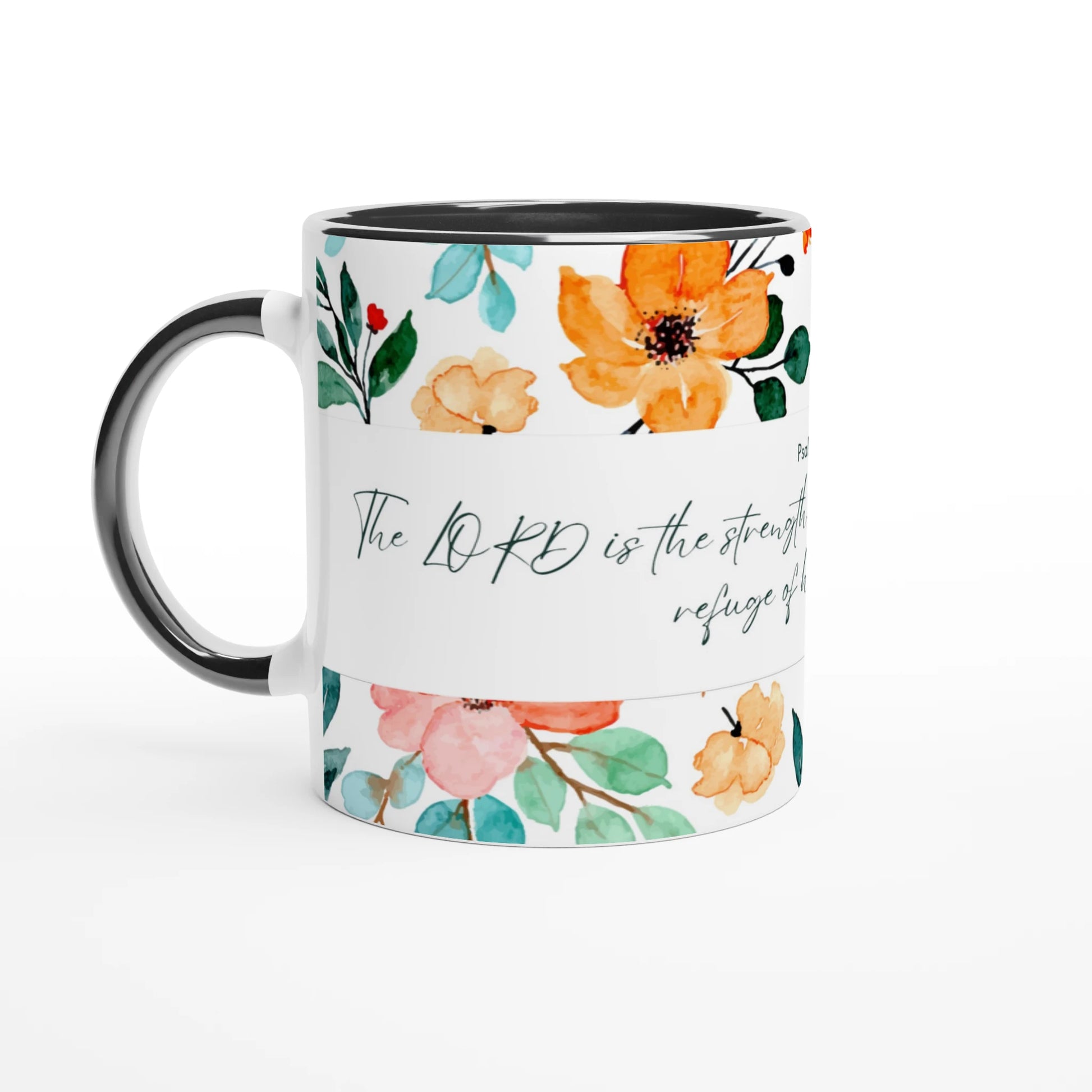Psalm 28:8 Botanical 11oz Ceramic Mug - MountZionGifts