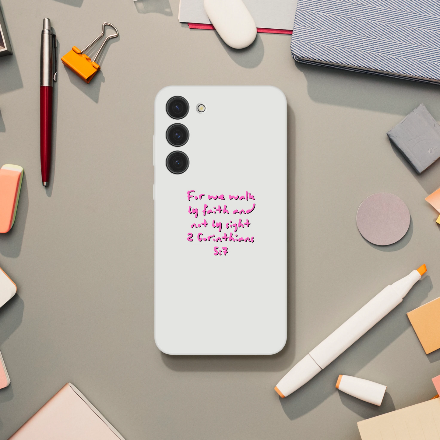 2 Corinthians 5:7 Samsung Flexi Case – Modern Transparent Design - MountZionGifts