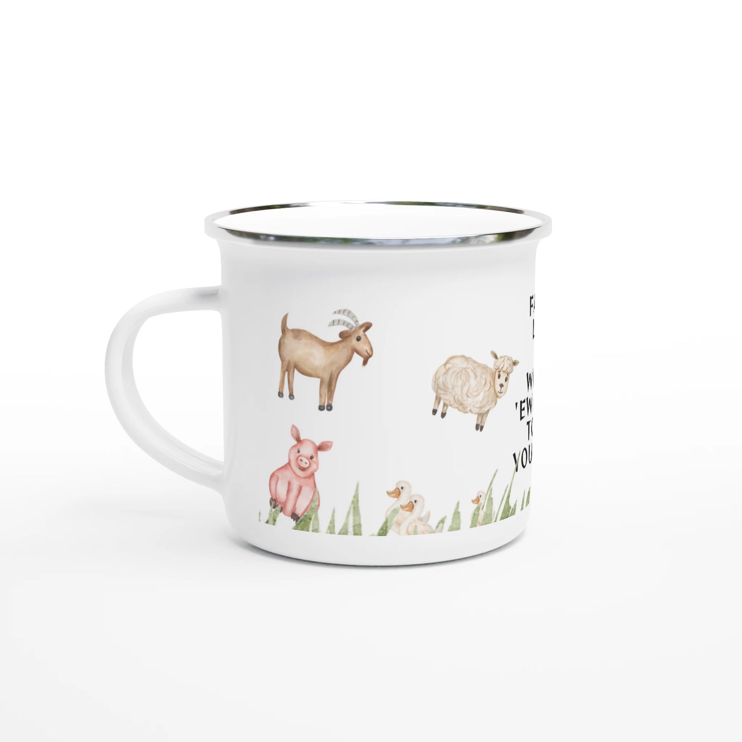 Farm life where ewe get to be yourself 12oz Enamel mug - MountZionGifts