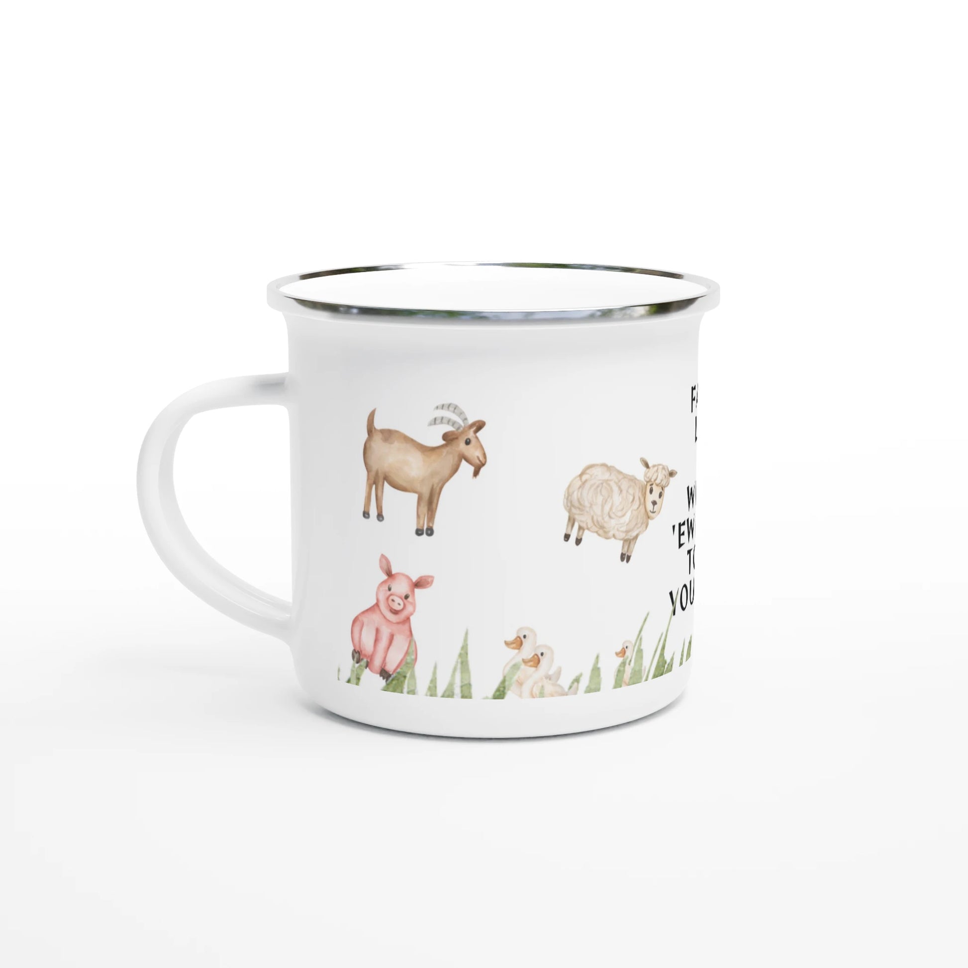 Farm life where ewe get to be yourself 12oz Enamel mug - MountZionGifts