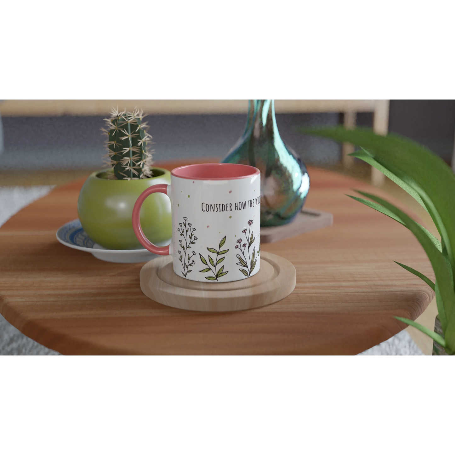 Luke 12:27 Conisider How the Wild Flowers Botanical 11oz Ceramic Mug - MountZionGifts