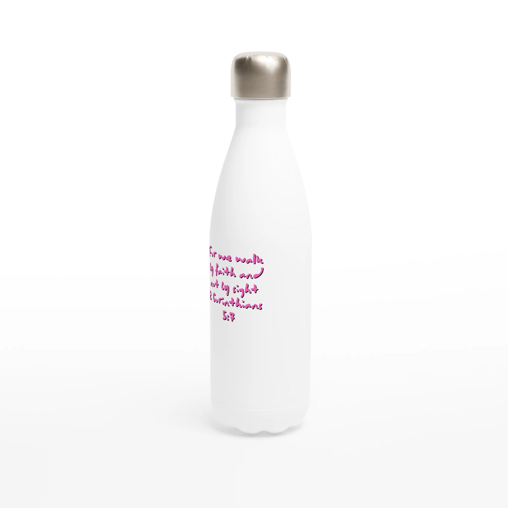 For We Walk By Faith 17oz Stainless Steel Water Bottle - MountZionGifts