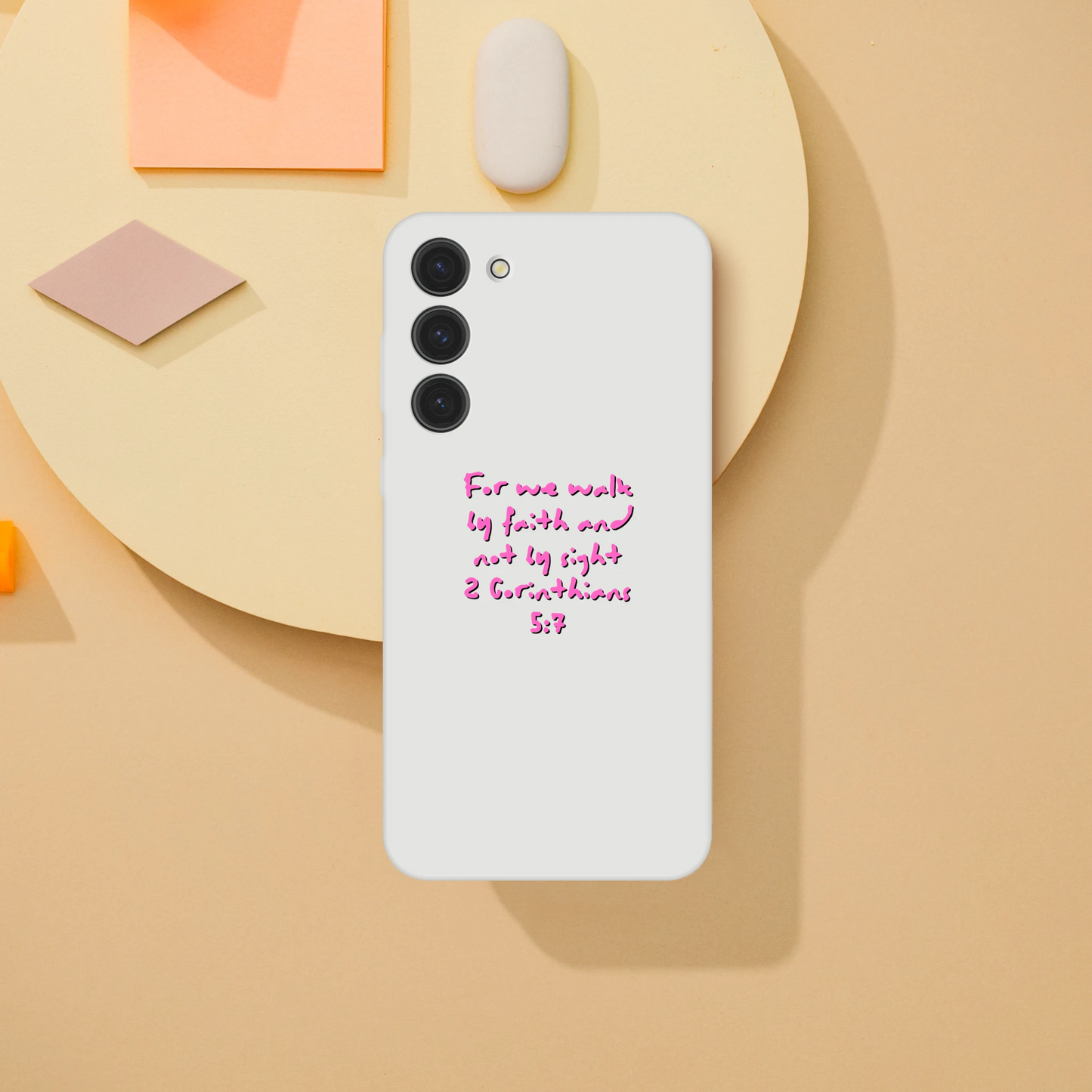 2 Corinthians 5:7 Samsung Flexi Case – Modern Transparent Design - MountZionGifts