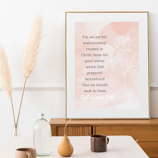 Ephesians 2:10 Bible Verse Print | Nursery | Baptism Gift | Christian Home Decor | Scripture Printable | Wall Art | INSTANT DOWNLOAD - MountZionGifts