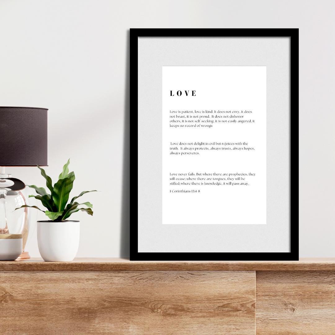 1 Corinthians 13 | Simple Bible Verse Print | Baptism Gift | Christian Home Decor | Scripture Printable | Wall Art | INSTANT DOWNLOAD - MountZionGifts