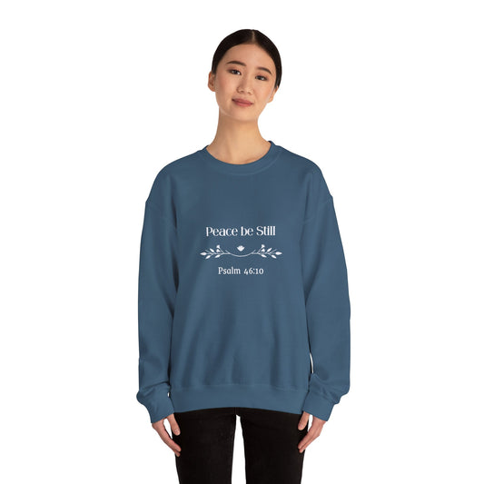 Teal Peace Be Still Crewneck Sweatshirt - MountZionGifts