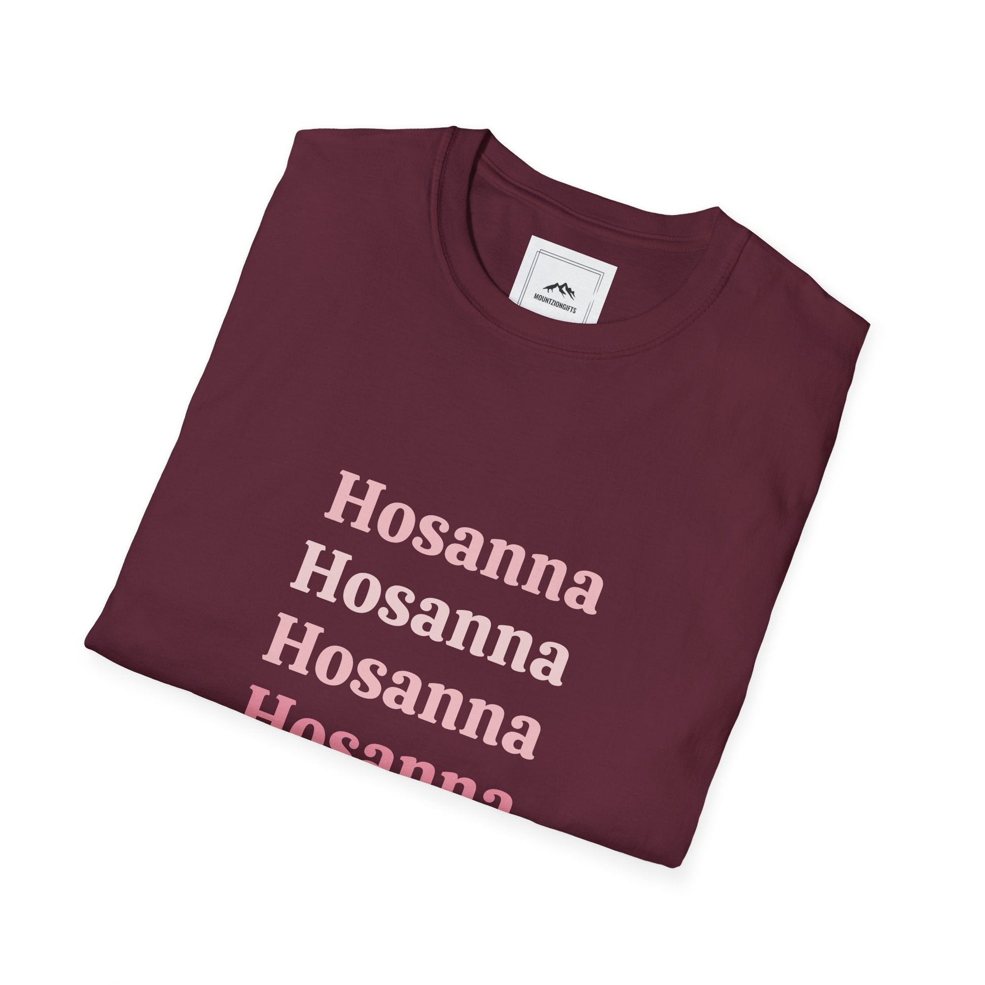 Burgundy Hosanna Crewneck T-Shirt - MountZionGifts