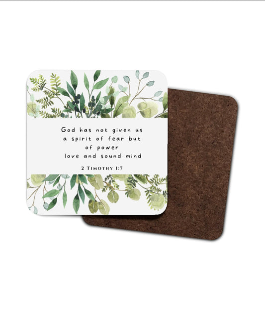 2 Timothy 1:7 Set of 4 Coasters