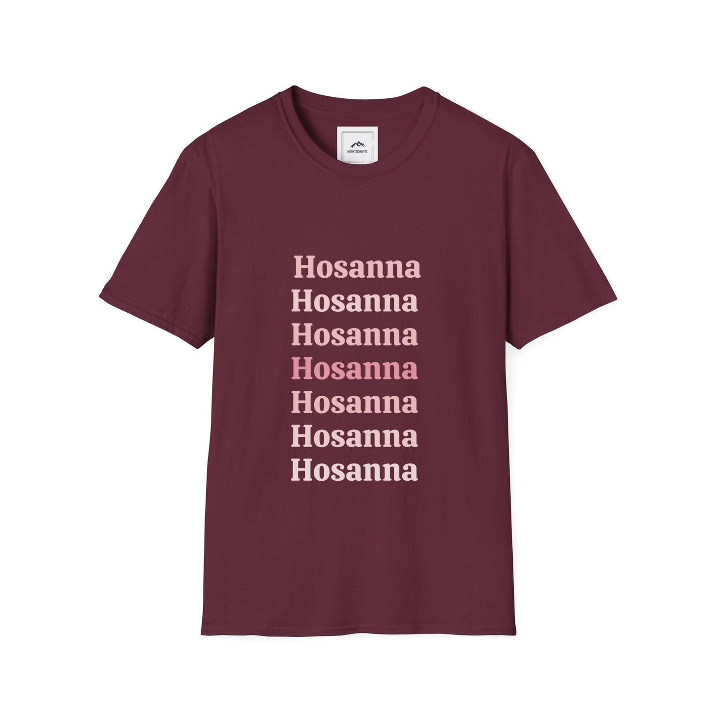 Burgundy Hosanna Crewneck T-Shirt - MountZionGifts
