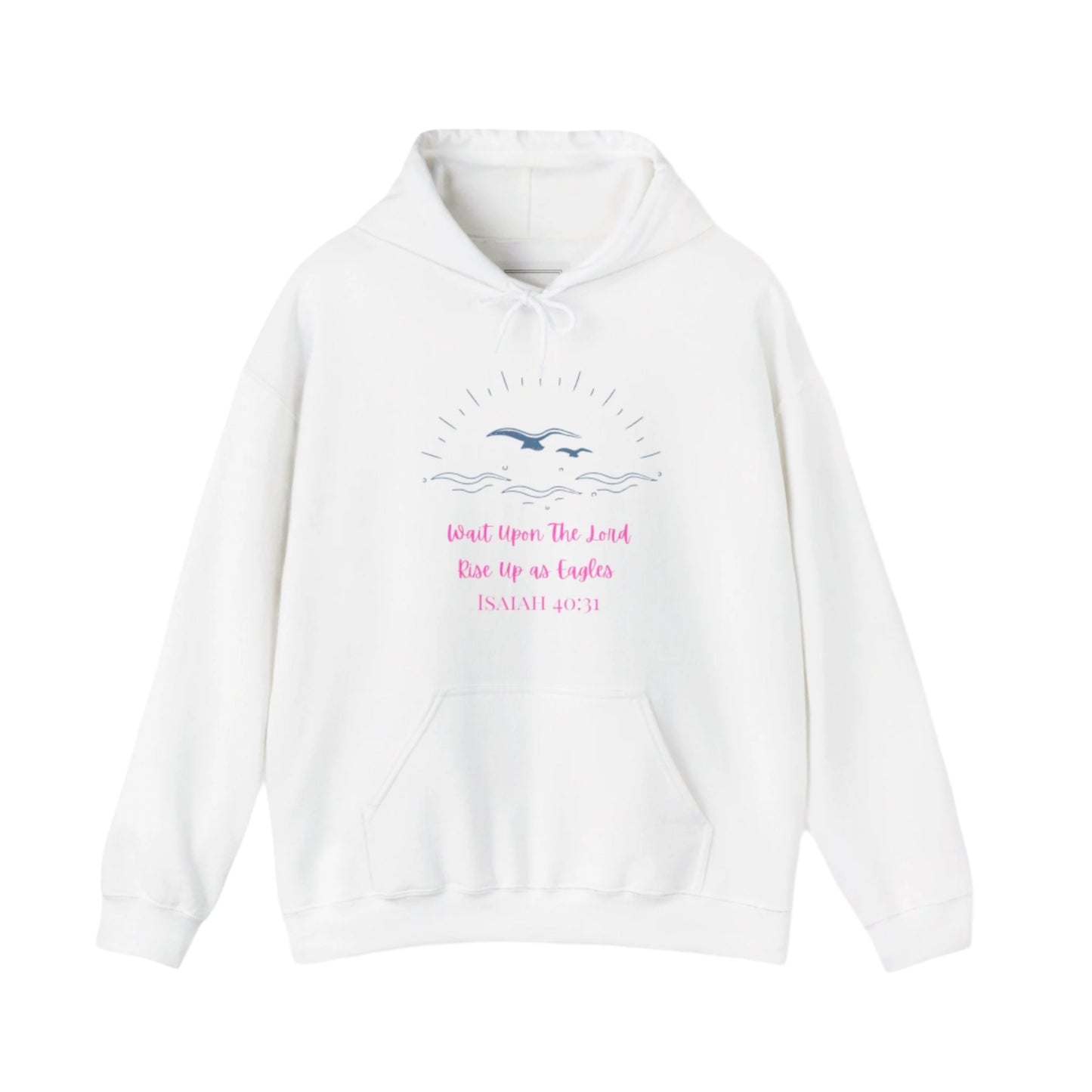 White Isaiah 40:31 Heavy Blend Hoodie - MountZionGifts