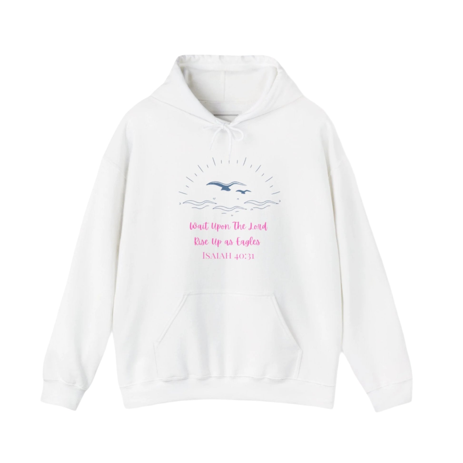 White Isaiah 40:31 Heavy Blend Hoodie - MountZionGifts