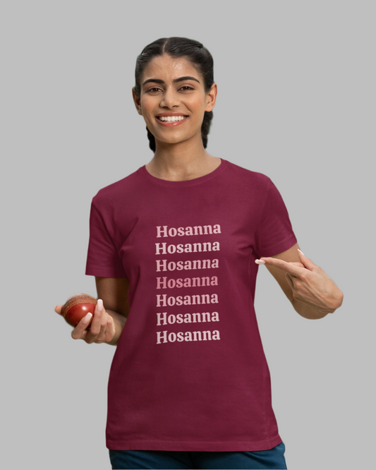 Burgundy Hosanna Crewneck T-Shirt - MountZionGifts