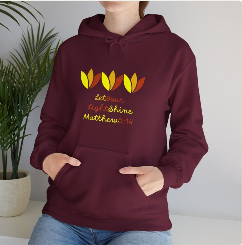 Maroon Let Your light Shine Hoodie - MountZionGifts