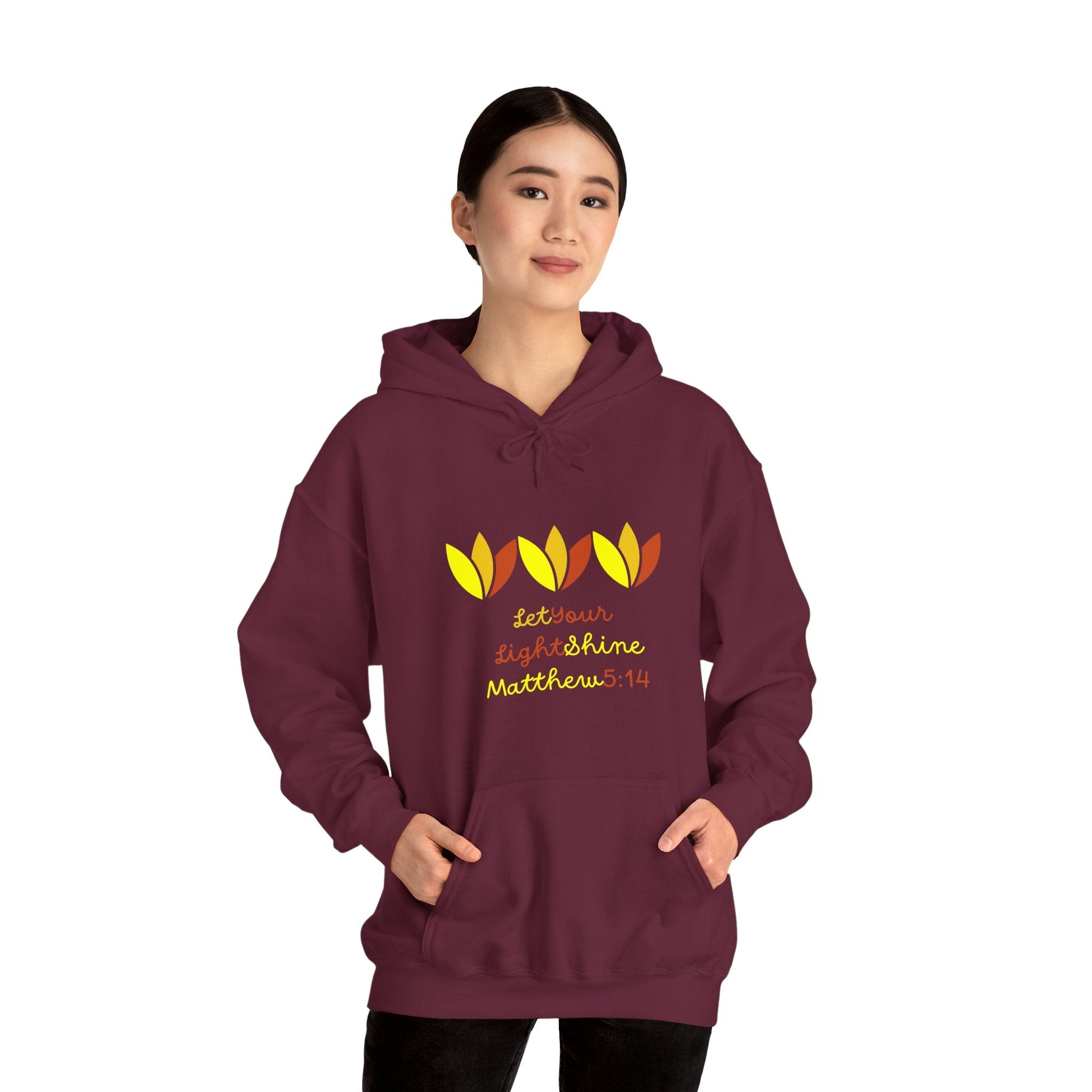 Maroon Let Your light Shine Hoodie - MountZionGifts